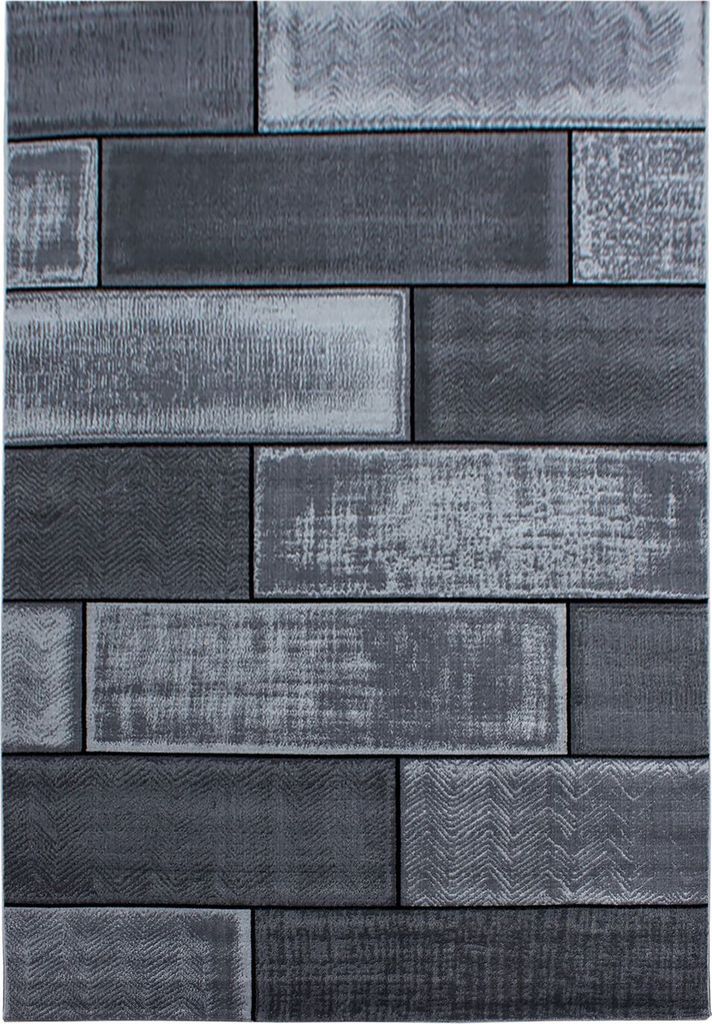 Kurzflor Teppich Pago rechteckig, Farbe: Schwarz, Größe:240x340 cm