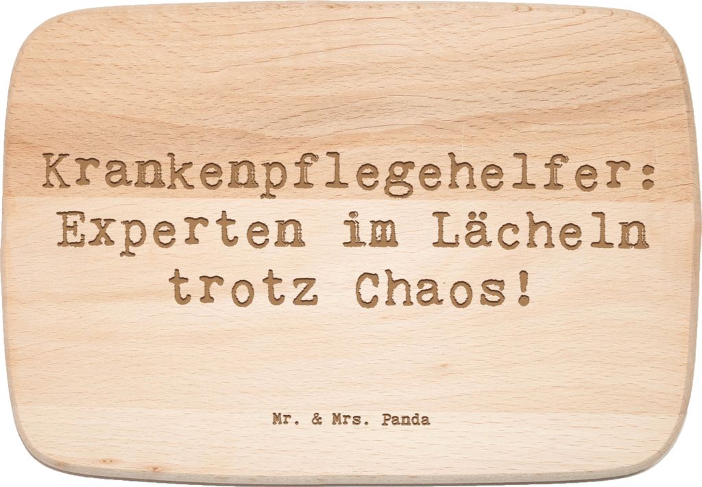 Mr. & Mrs. Panda schneidbrett Spruch Krankenpflegehelfer Lächeln - Transparent - Geschenk, Dankbarkeit, positive Energie, Berufe, Schneidebrett, P...