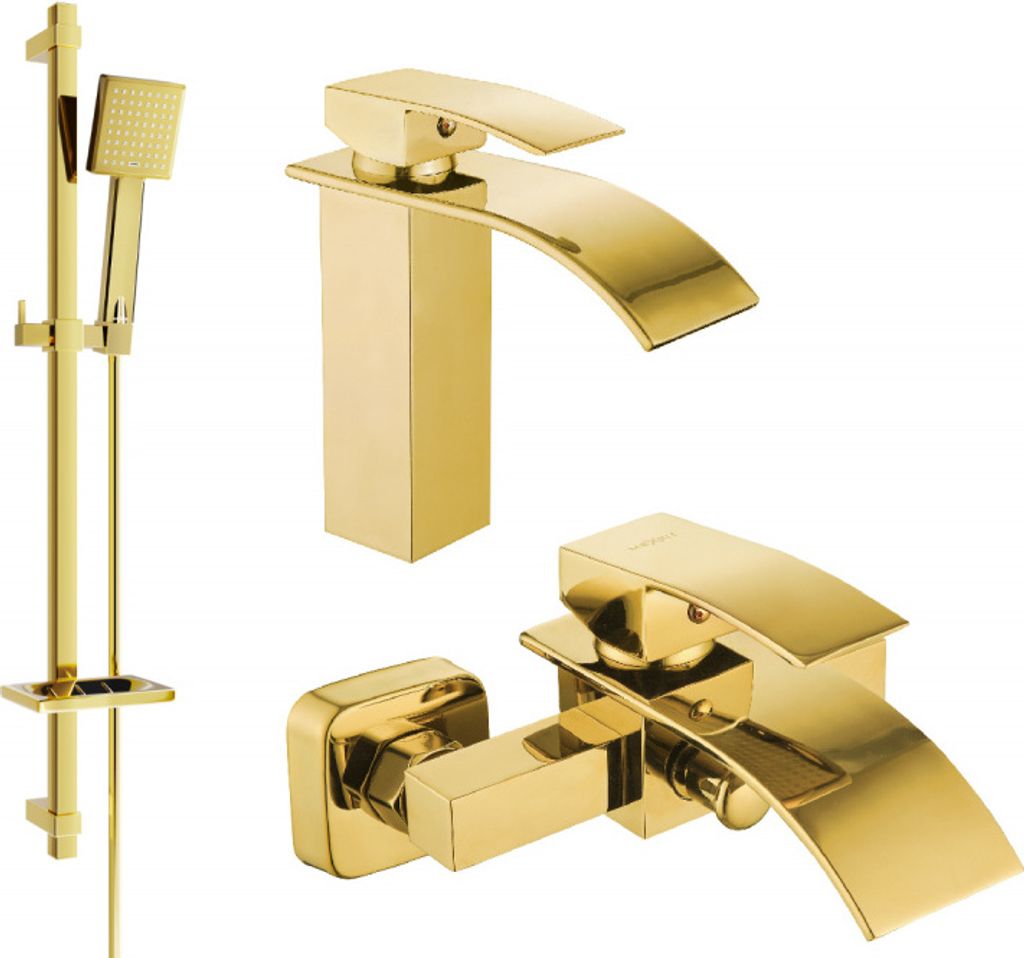 Mexen Aries DQ45 Badewannenset, Gold - 744803DQ45-50
