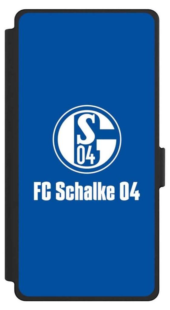 NIVOCASE Klapphülle für Samsung Galaxy S25 Ultra Handyhülle aus Kunst Leder NIVOflip schwarz FC Schalke 04 Logo Offizielles Lizenzprodukt