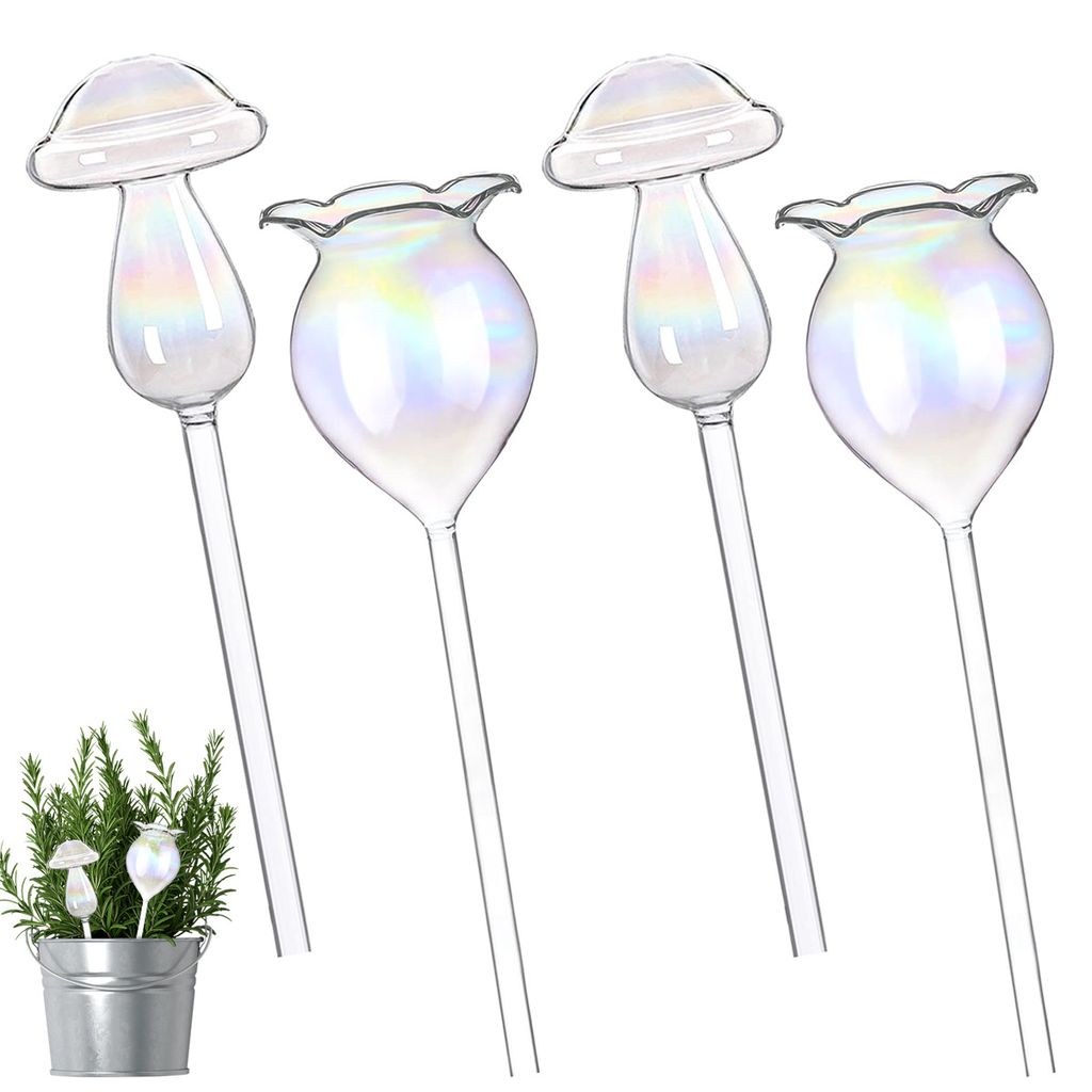 Bewässerungskugeln 4 Stück Gießkugeln Topfpflanzen Selbstbewässerung Glas Bewässerung-Kugeln Pflanzen Bewässerung Wasserspender 26 cm