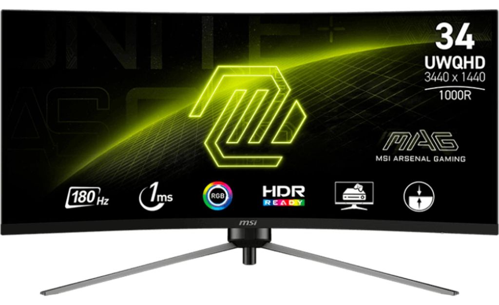 Msi Mag 345cqr 34´´ Uwqhd Va Lcd 180hz Gaming-monitor  One Produktbild 