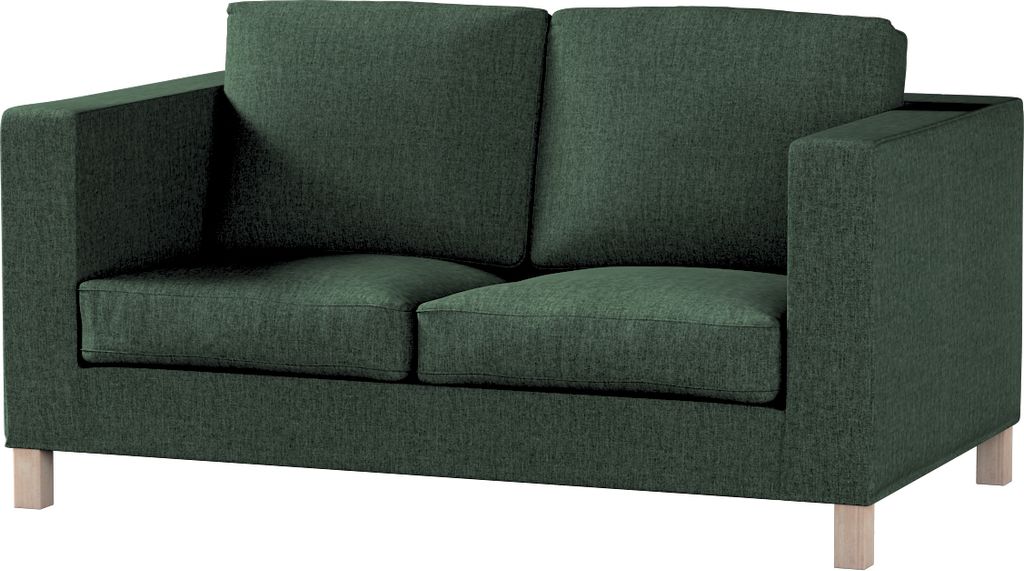 Dekoria Bezug für Karlanda 2-Sitzer Sofa nicht ausklappbar, kurz, dunkelgrün, 60cm x 30cm x 50cm
