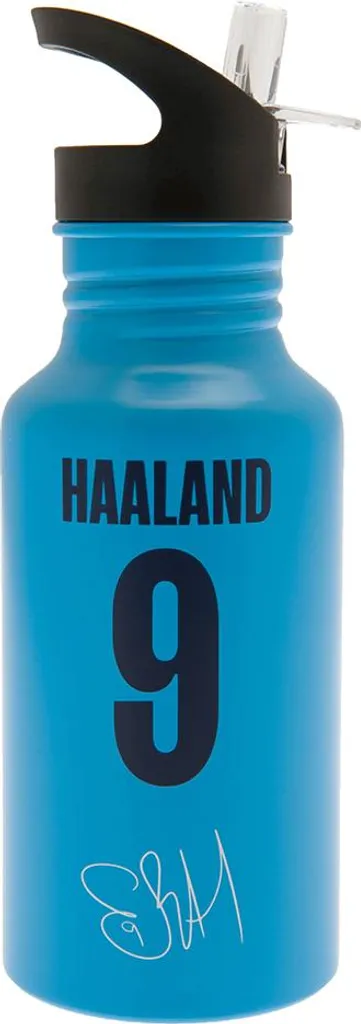 Bouteille de Sport Manchester City Haaland en Métal Bleu pour Enfant