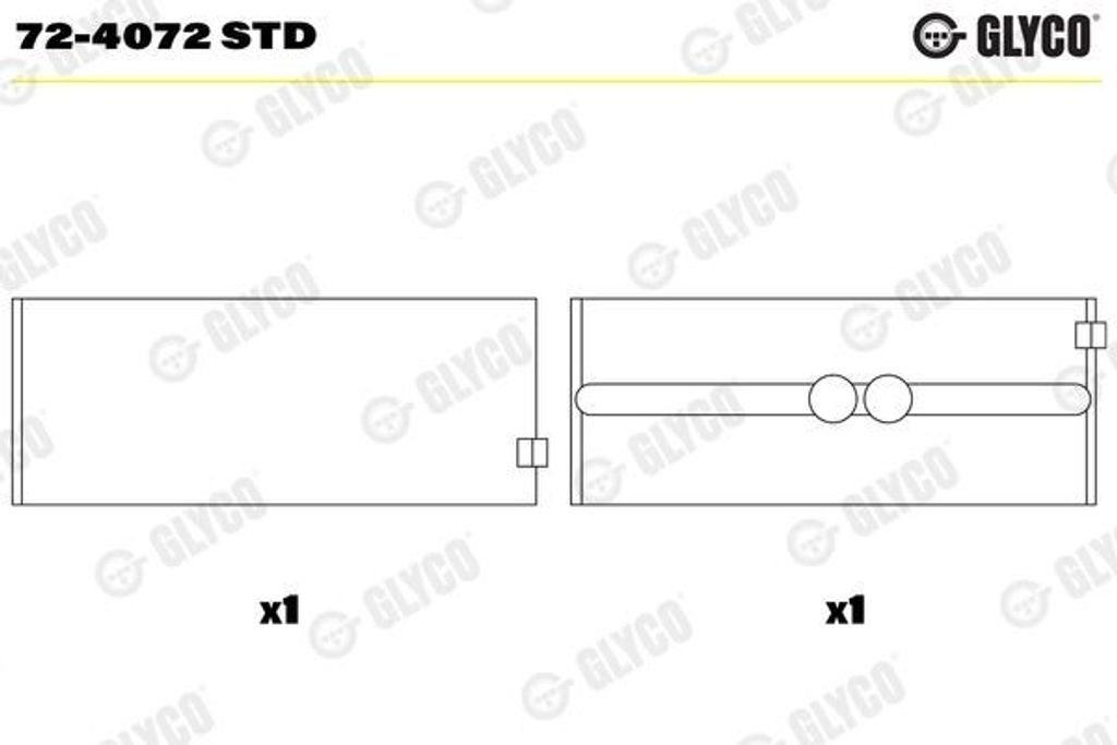 GLYCO Kurbelwellenlager 72-4072 STD für VAN HOOL TX 2,07mm 34,4mm
