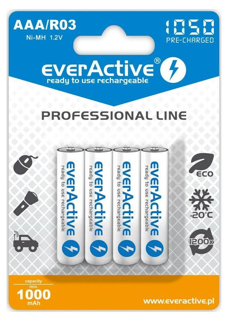 everActive PROFESSIONAL LINE R03/AAA, Dobíjecí Ni-MH 1050 Obrázek produktu 