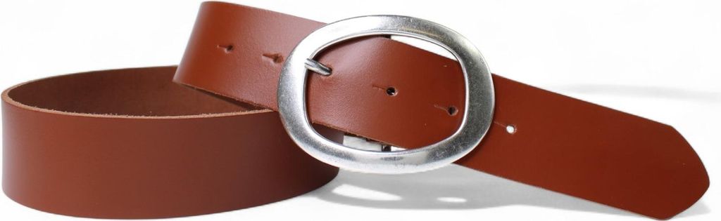 FRONHOFER vielseitiger Damen Jeansgürtel 4 cm ovale Gürtelschnalle silber