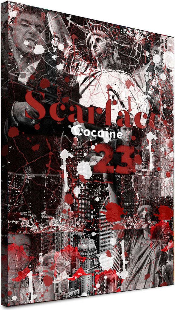 Pop Art Scar Face Film abstrakt Leinwandbild Wandbild Deko Kunst XL: 40x60x2cm