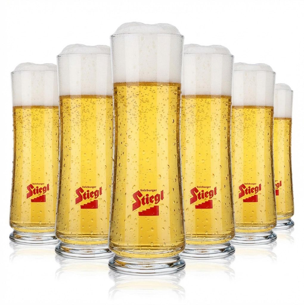 6x Stiegl Bier Glas 0,2l Becher/Stange Biergläser Bierglas Produktbild 