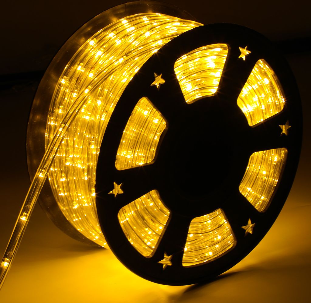 Aopunly LED Lichtschlauch Lichterkette Beleuchtung Gelb20 Meter LED für Drinnen/Draußen Weihnachten Beleuchtung Dekoration Lichterschlauch
