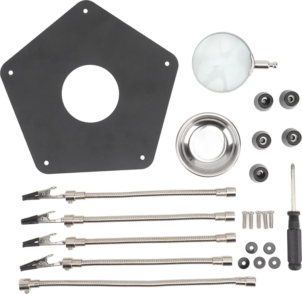 Support à souder avec loupe éclairante LED et pince de serrage robuste