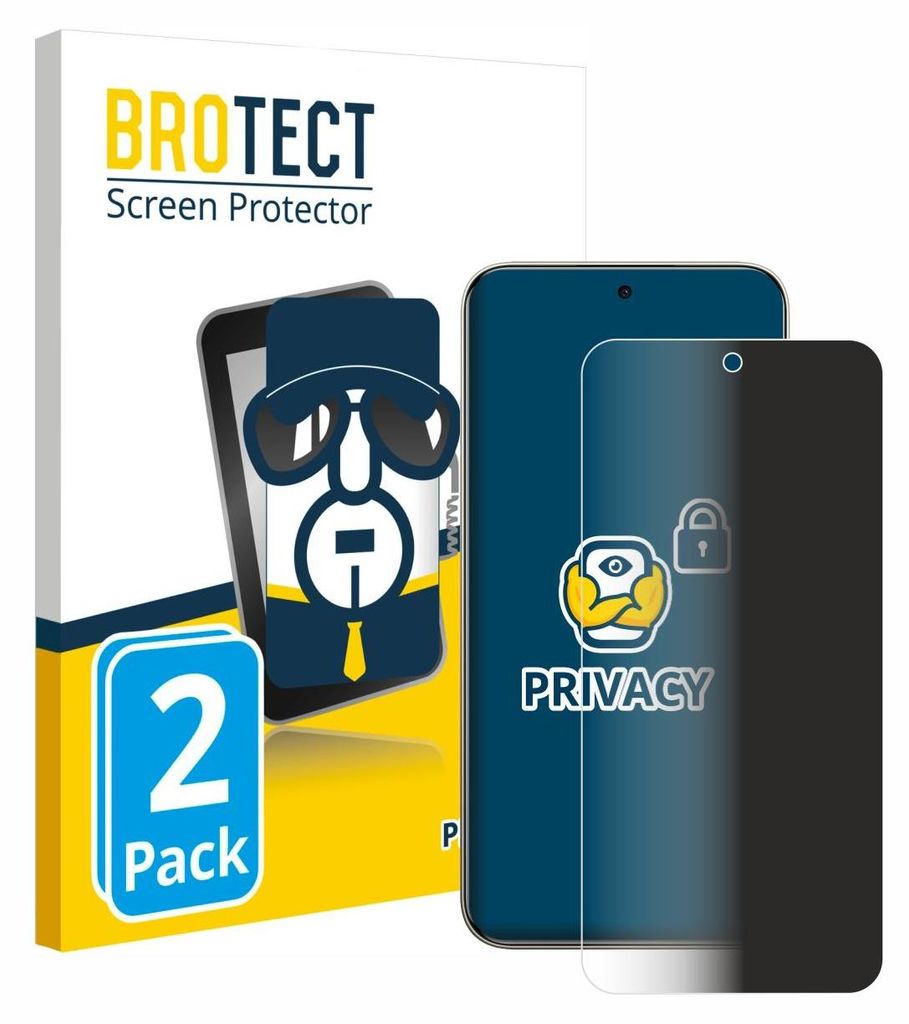 2x BROTECT Sichtschutzfolie für Xiaomi Redmi Note 15 Pro Plus 5G Anti-Spy Privacy Sichtschutz Blickschutz Folie Blaulicht-Schutz