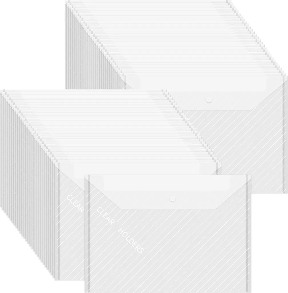 Pochette de Rangement A4 Organiser 60 pièces Plastique Haute Résistance