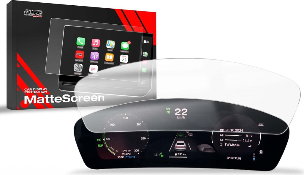 Matte GrizzGlass CarDisplay Schutz Porsche Macan 4 Virtuelles Cockpit (2025)