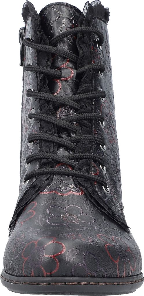Rieker Damen Stiefelette Schnürboot Blumenmuster Leder Produktbild 