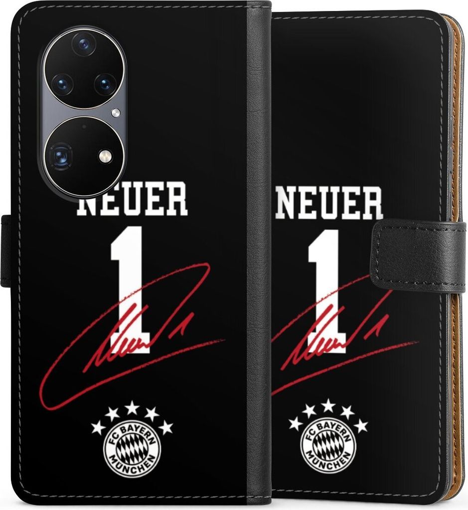 DeinDesign Klapphülle für Huawei P50 Pro Handytasche Lederhülle Tasche FC Bayern München FCB Manuel Neuer