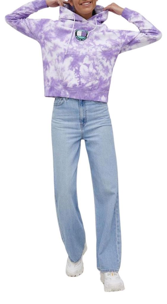 Tommy Jeans - Kapuzenpullover für Damen, Regulär NA857 (XS) (Violett/Weiß)