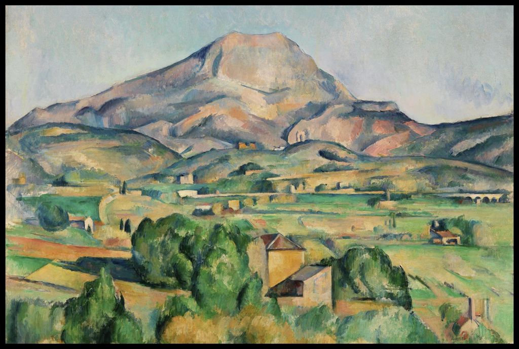 Plakat 91,5x61cm Mont Sainte-Victoire, Paul Cezanne Vintage für das Wohnzimmer