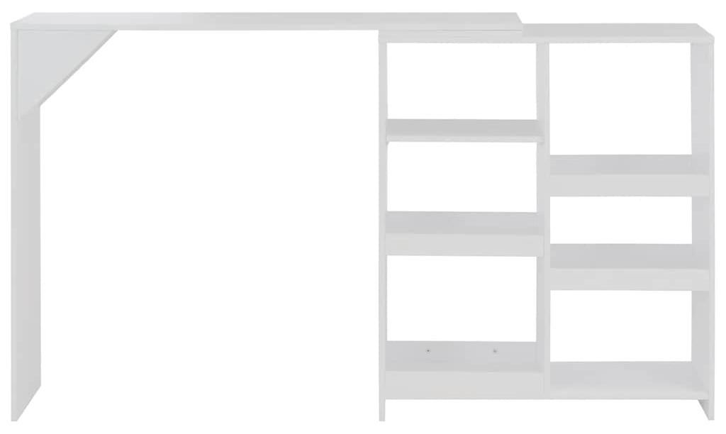 vidaXL Bartisch mit Beweglichem Regal Weiß 138x39x110 cm Produktbild 