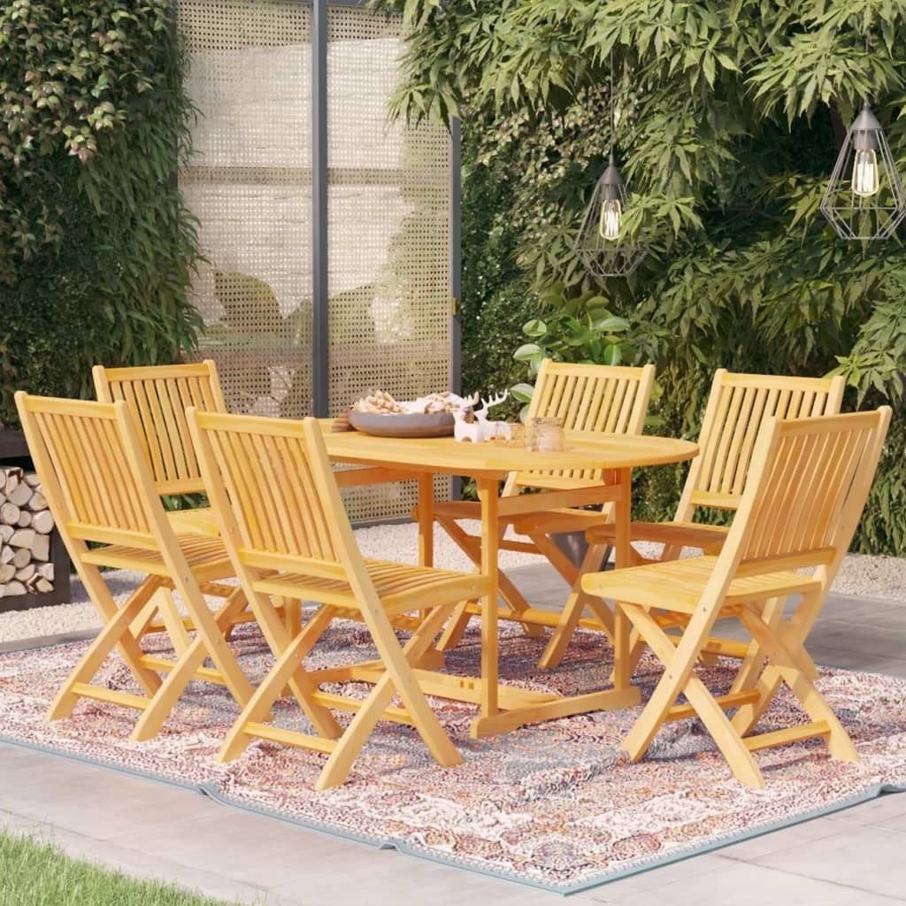 Möbel 7-tlg. Garten-Essgruppe Massivholz Teak - Balkonmöbel 3059563