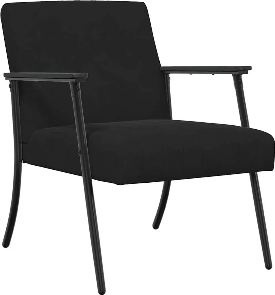 vidaXL Poltrona nera 59 x 75 x 78 cm in velluto