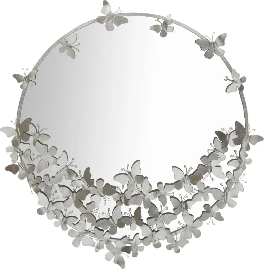 Miroir Décoratif Argenté Forme Papillon 91cm Design Contemporain Chic