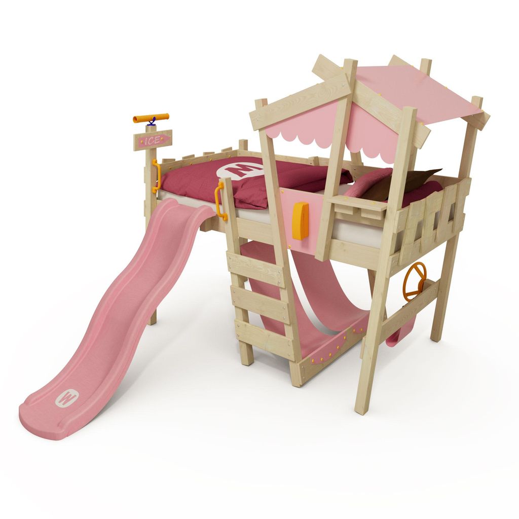 Wickey Kinderhochbett Hausbett CrAzY Snuggy mit Rutsche - Produktbild 