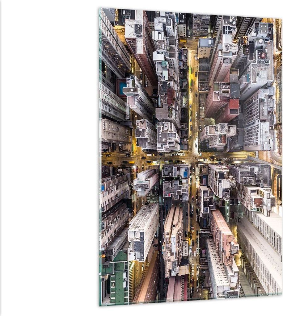 Bilder auf glas - Einteilig - Metropole Luftaufnahmen Straße - 80x120cm - Glasbilder - Wandbilder - Bilder - Wanddekoration aus Glas - Glas Bilder...
