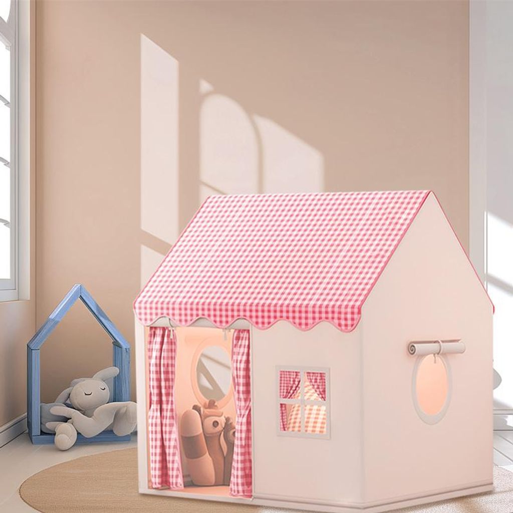 Tente pour enfants, pour 3-4 enfants, avec fenêtres, rose Image du produit 