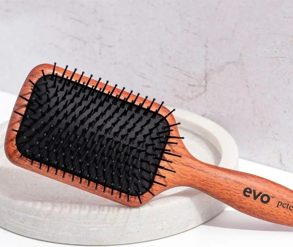 Evo Pete Ionic Paddle Brush Brosse Plate Démêlante en Bois - 2