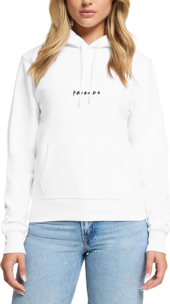 Spreadshirt Friends Offizielles Logo Stick-Design Damen Premium Hoodie, XXL, Weiß