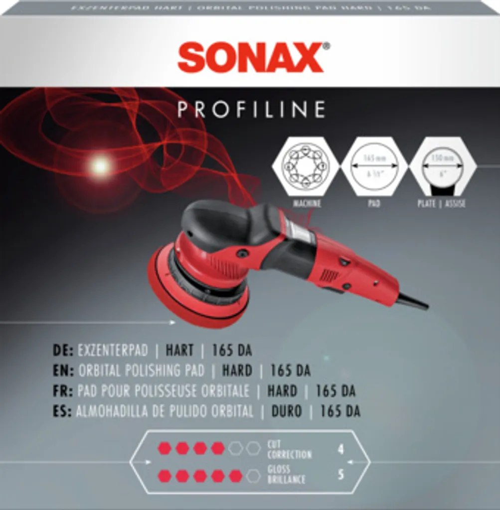 Mousse de lustrage Dual Action SONAX 165 rouge haute densité boîte de 1 unité