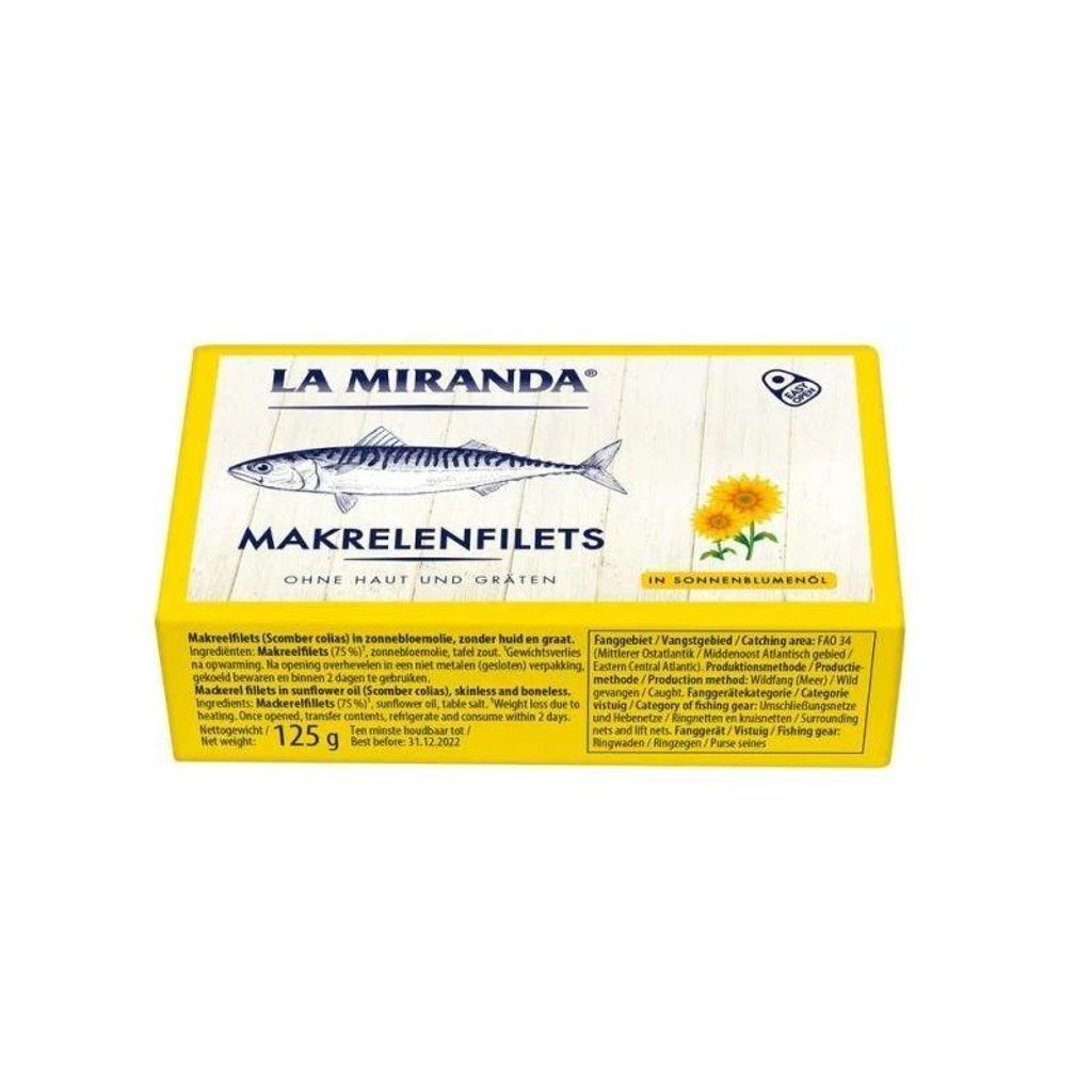 LA MIRANDA Makrelenfilets in Sonnenblumenöl entgrätet und Produktbild 