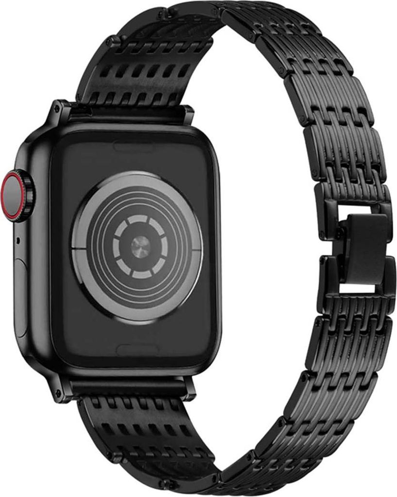 Eko, Armband für Apple Watch 42/44/45mm Edelstahl Strass, Schwarz