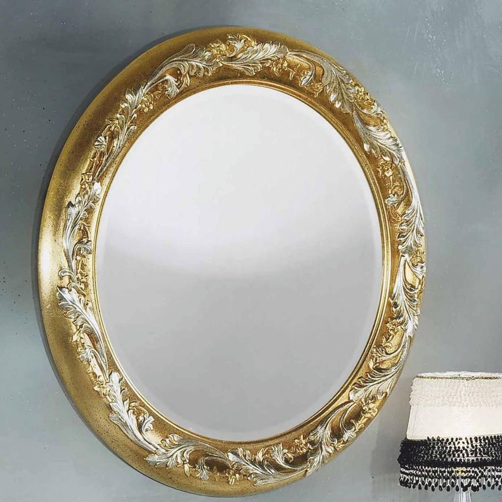 Casa Padrino Luxus Barock Spiegel Gold / Silber Ø 105 cm - Barock Möbel - Italy