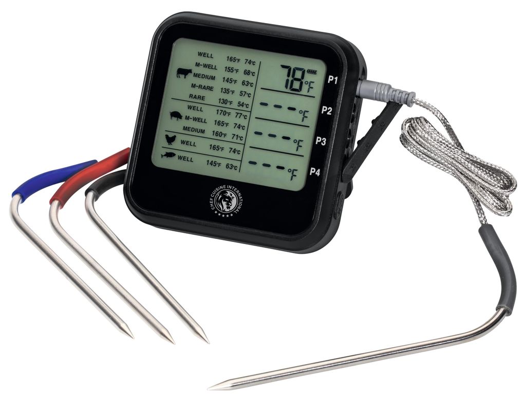 Chef Cuisine BBQ Grillthermometer Digital mit 4 Sonden