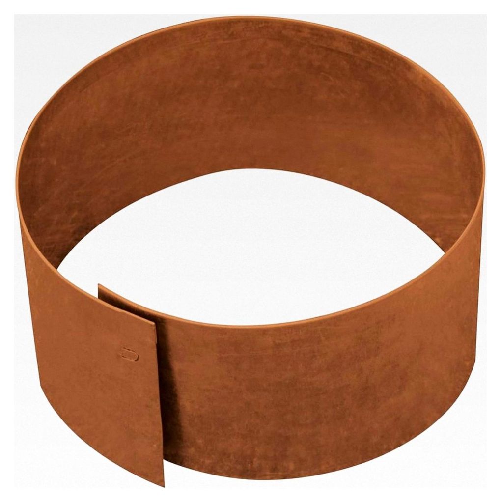 Rasenkante aus Metall Cortenstahl rund 30x13 cm - Rasenbegrenzung aus wetterfestem Material für saubere Rasen- und Beetabgrenzung - Beeteinfassung...