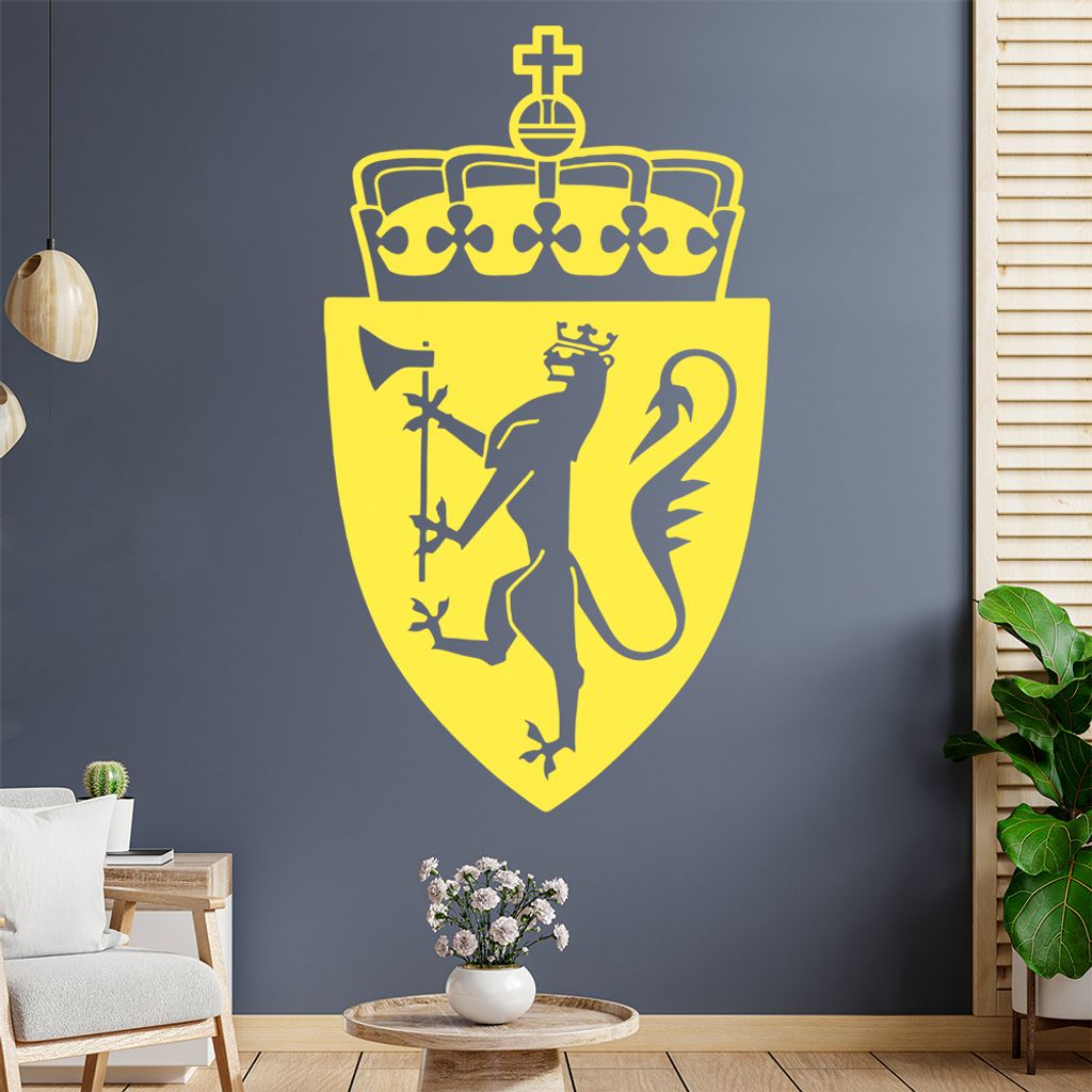 Norwegen Wappen Wandtattoo Wandaufkleber Wall Sticker - Dekoration, Küche, Wohnzimmer, Schlafzimmer, Badezimmer