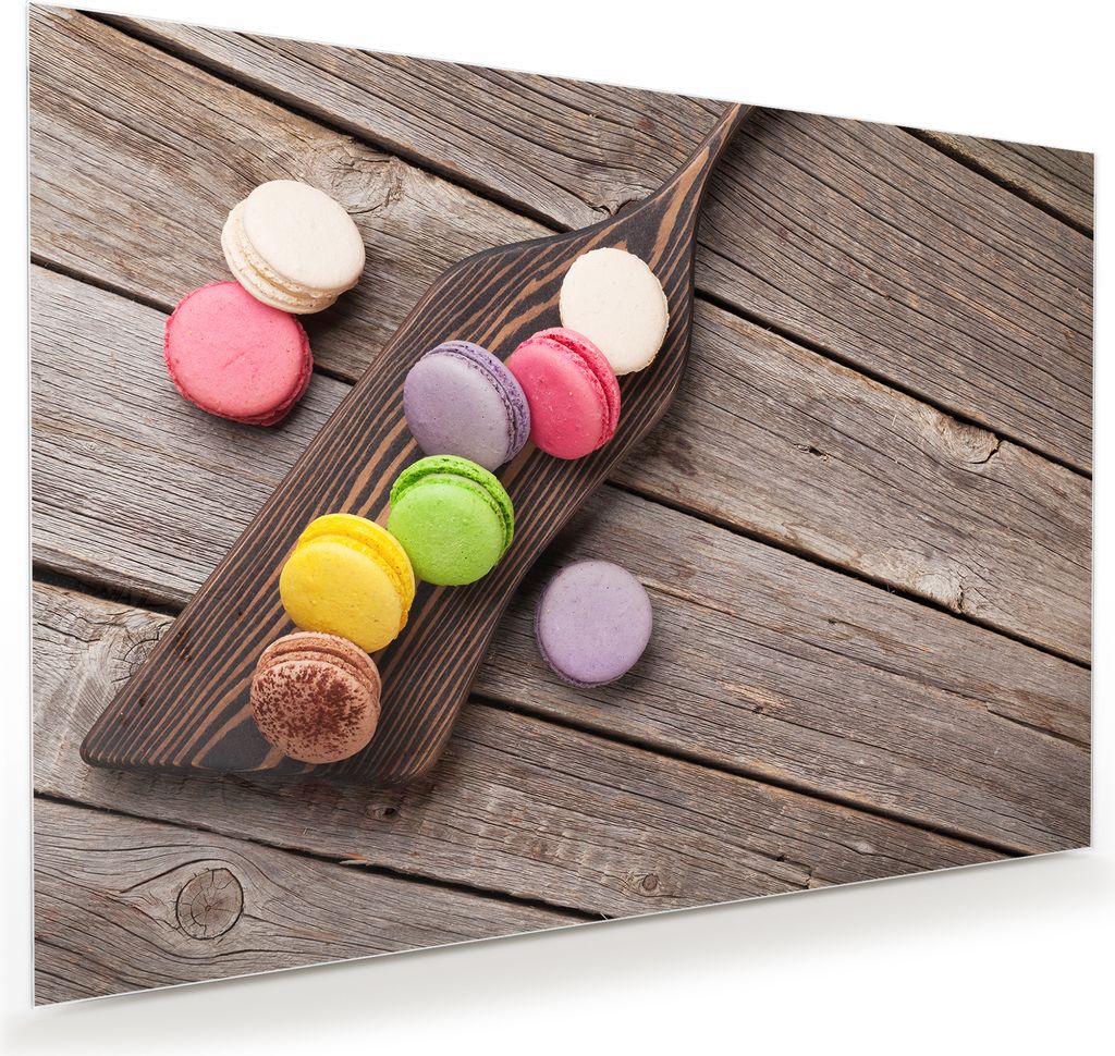 Glasbild Wandbild Plätzchen auf Holzkelle 100x70cm in XXL für Wohnzimmer, Schlafzimmer, Badezimmer, Flur