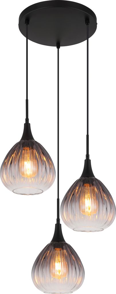 Globo Lighting|Hängeleuchte Metall schwarz matt, 3x E27