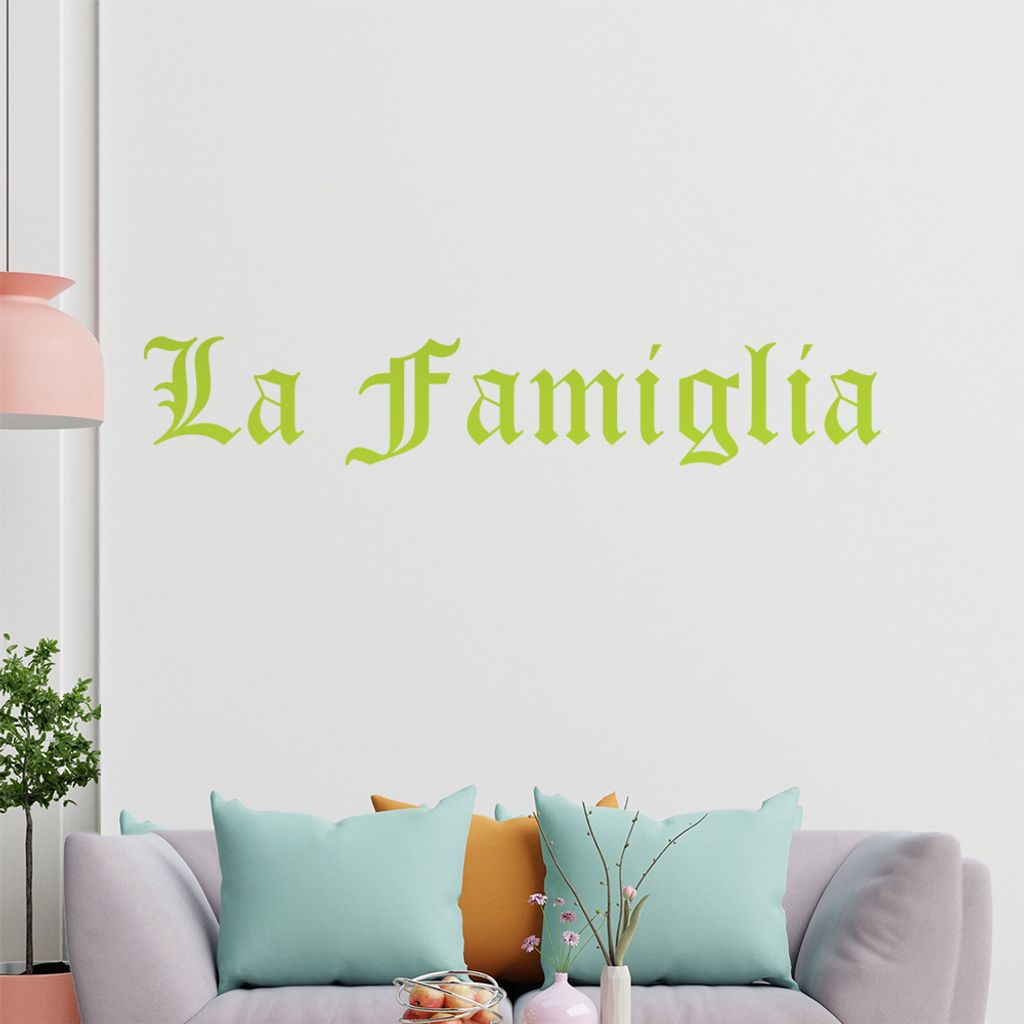 KIWISTAR La Famiglia Wandtattoo in 6 Größen - Wandaufkleber Wall Sticker - Dekoration, Küche, Wohnzimmer, Schlafzimmer, Badezimmer