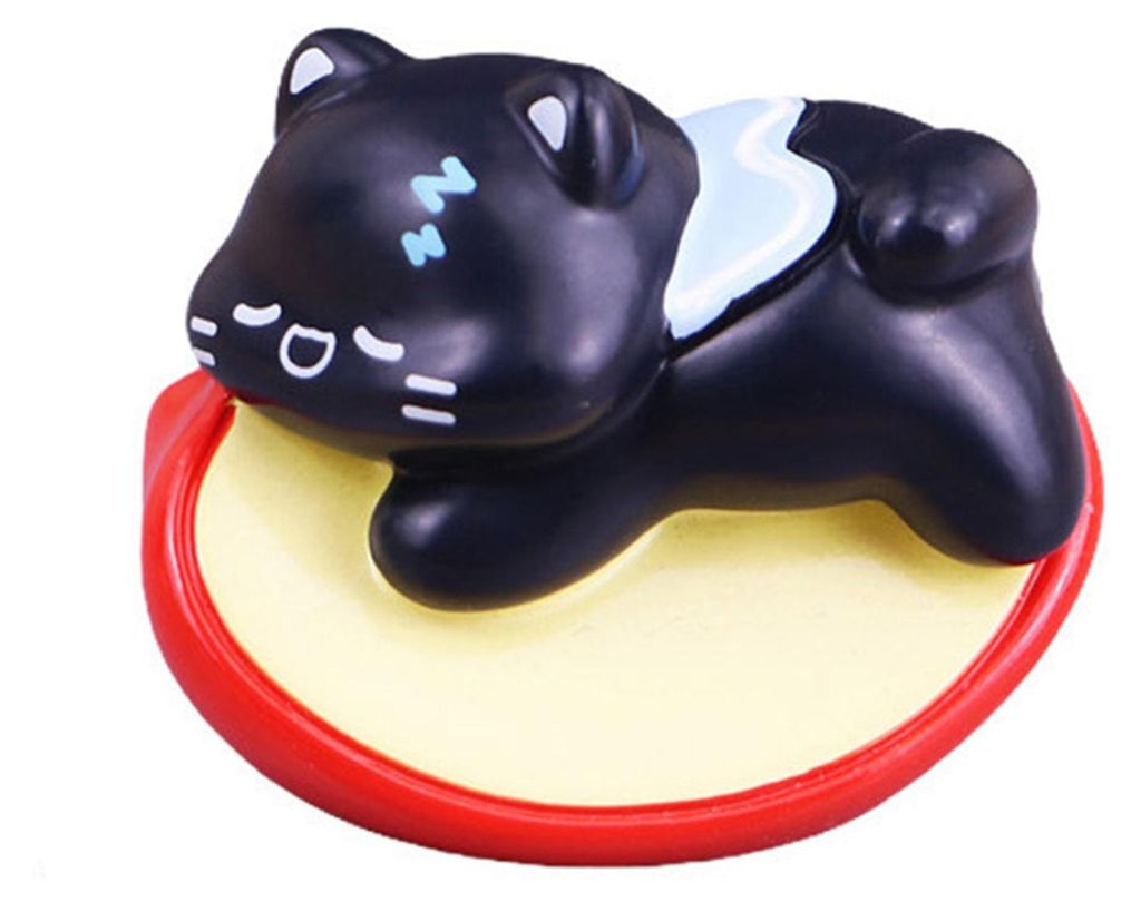 1/4 Stück Frucht Schwarze Katze Figur Computermonitor Dekoration Cartoon Kätzchen Statue Skulptur Zuhause Büro Auto Armaturenbrett Ornament