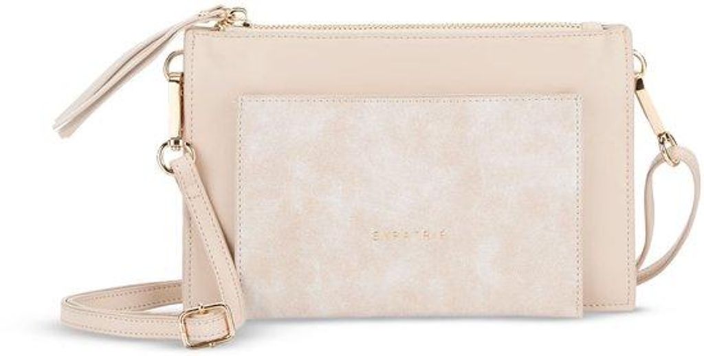 Beige-Lederhandtas mit abnehmbarem Schultergurt - elegante Clutch und Crossbody-Tasche für Hochzeiten & Abendveranstaltungen