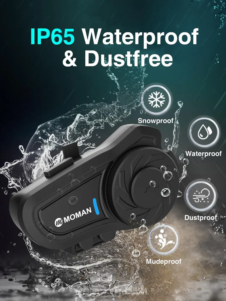 Intercom Moto MOMAN H2 Pro Kit individuel Bluetooth Haute Qualité - 6