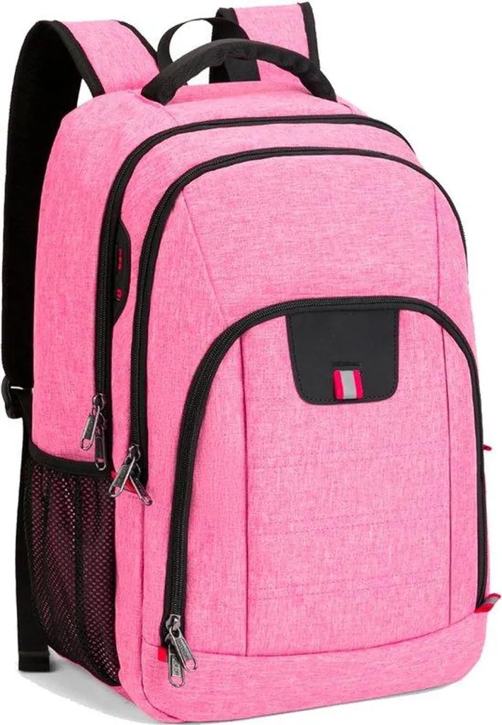 Sac à dos travail rose 15.6 pouces chargeur USB pour femme et lycée