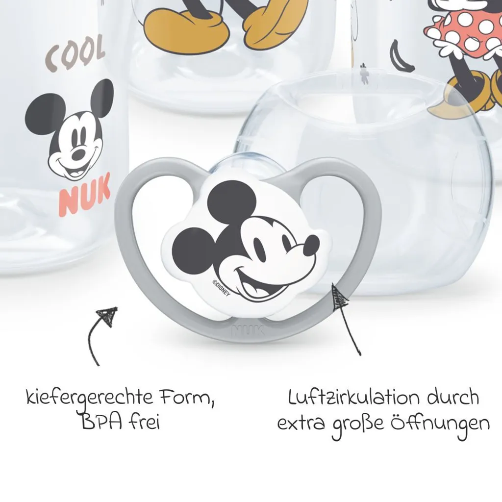 Kit Naissance NUK Perfect Match Disney - Pack Biberons Gris pour Bébé - 13