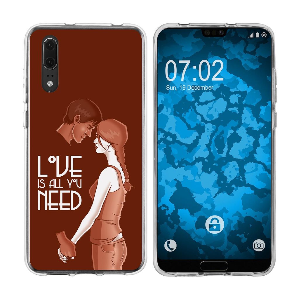 PhoneNatic Case kompatibel mit Huawei P20 Silikon-Hülle in Love M3