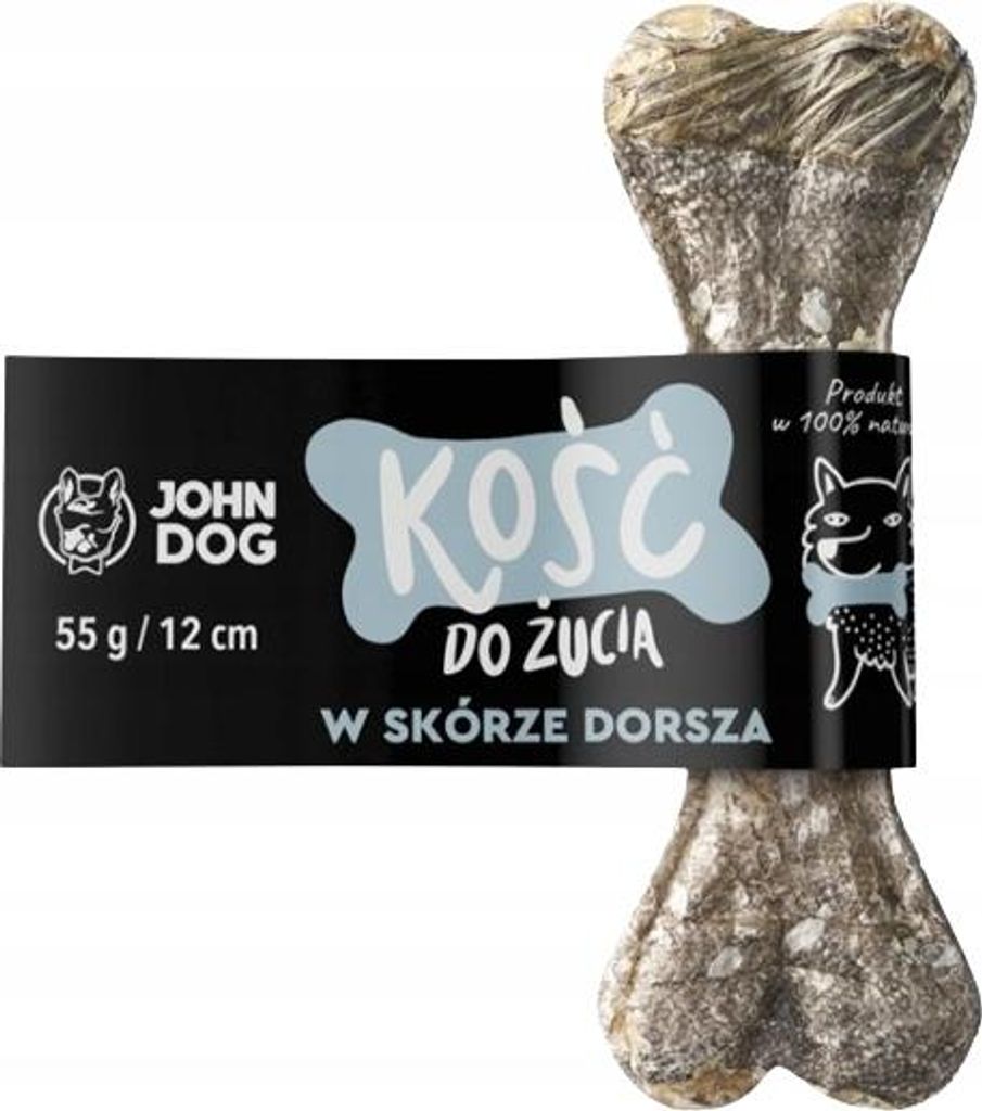 JOHN DOG Chewing bone with cod - hundekauartikel - 12 cm