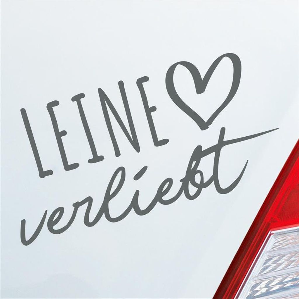 Auto Aufkleber Leine verliebt Herz Fluss Wasser Water Liebe Car 19x10 cm Grau Sticker Heckscheibenaufkleber
