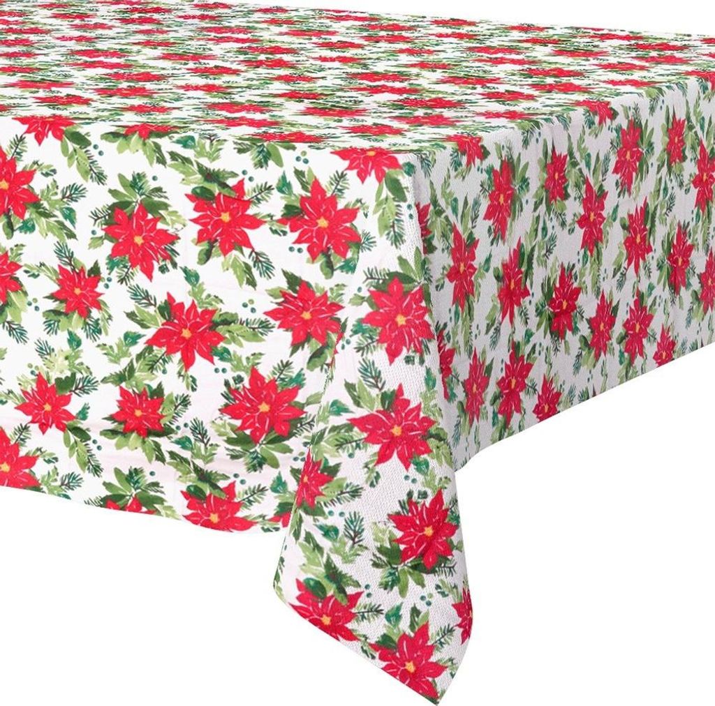 Weihnachts-Tischdecke für den Heiligabend-Tisch, dekorativ, für die Feiertage, 220 x 150 cm
